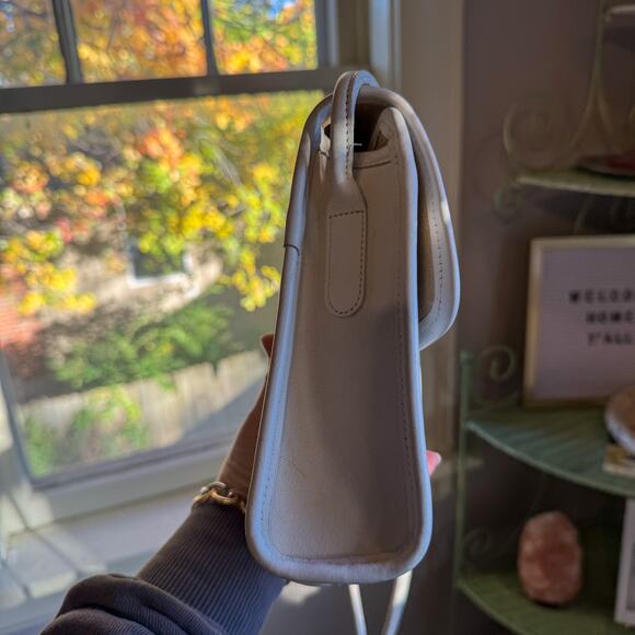 🥛 Rare VTG COACH 9993 White Cream Leather Mini Pocket Purse Brass Turnlock - Picture 4 of 11